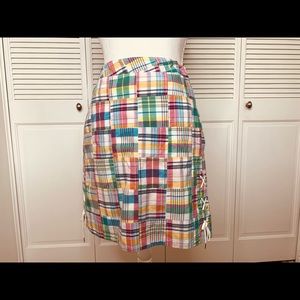 Talbots Madras Plaid Skirt
